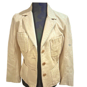 Donna Karan Collection Leather Lambskin Jacket Blazer Size 2